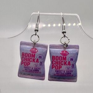 Boom Chicka Pop Earrings - Popcorn Earrings - Food Earrings - Snack Earrings
